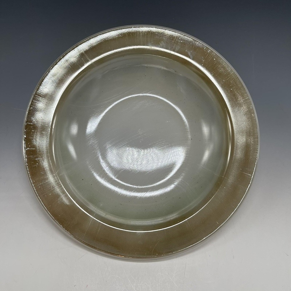 Vintage FEDERAL GLASS Mesa Glass Iridescent Brown Rim Soup Bowl Speckle A41